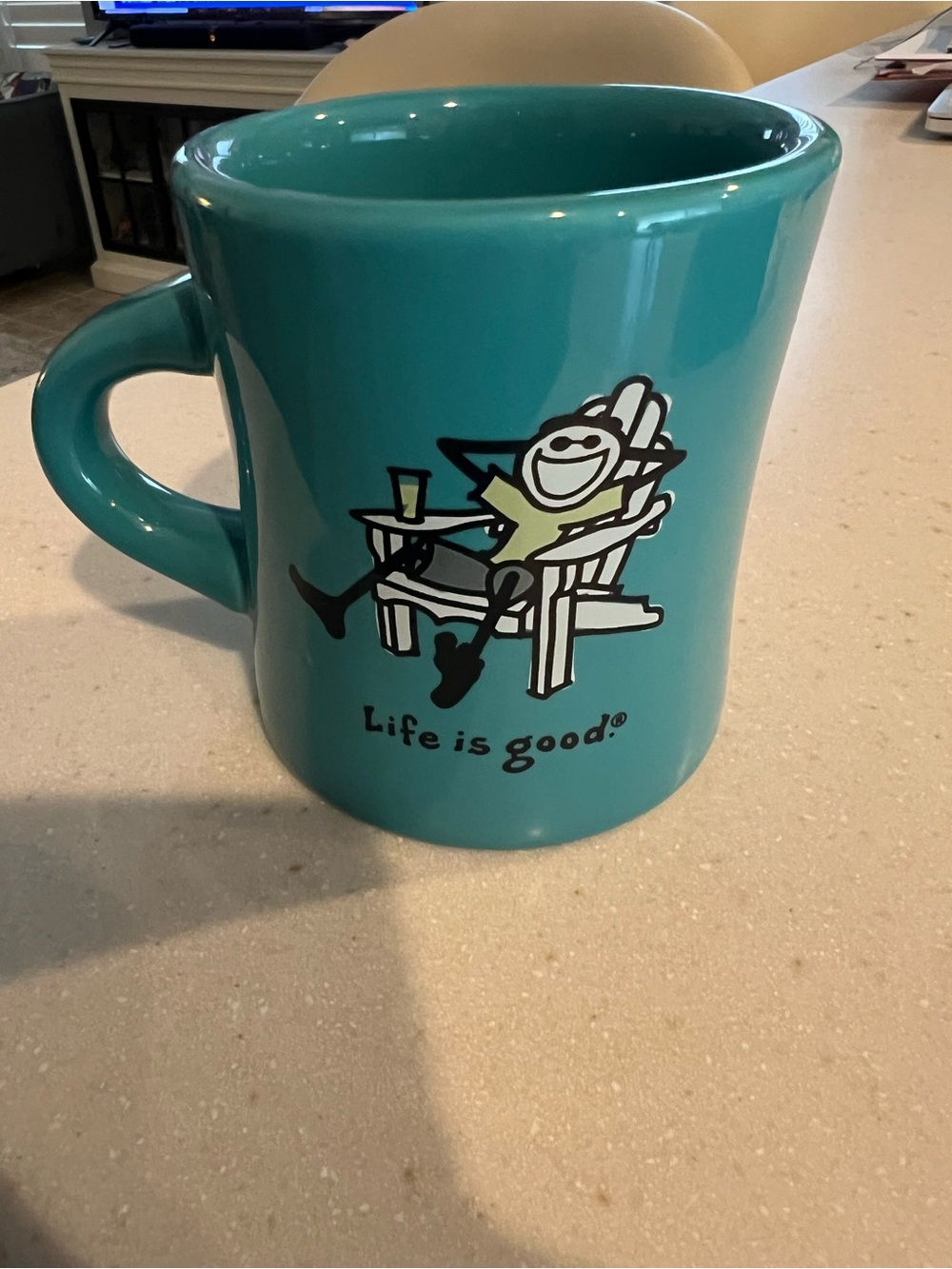 Life is Good Teal Ceramic Diner Mug—NWT!